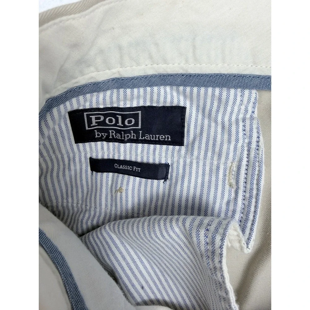 Polo Ralph Lauren Mens Classic Fit Chino Pants Light Tan Stone Cotton 33x32